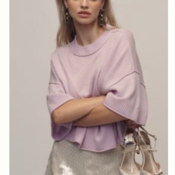 Anthropologie cashmere the Goldie crewneck Lavender jumper sweater size XL - Picture 1 of 4